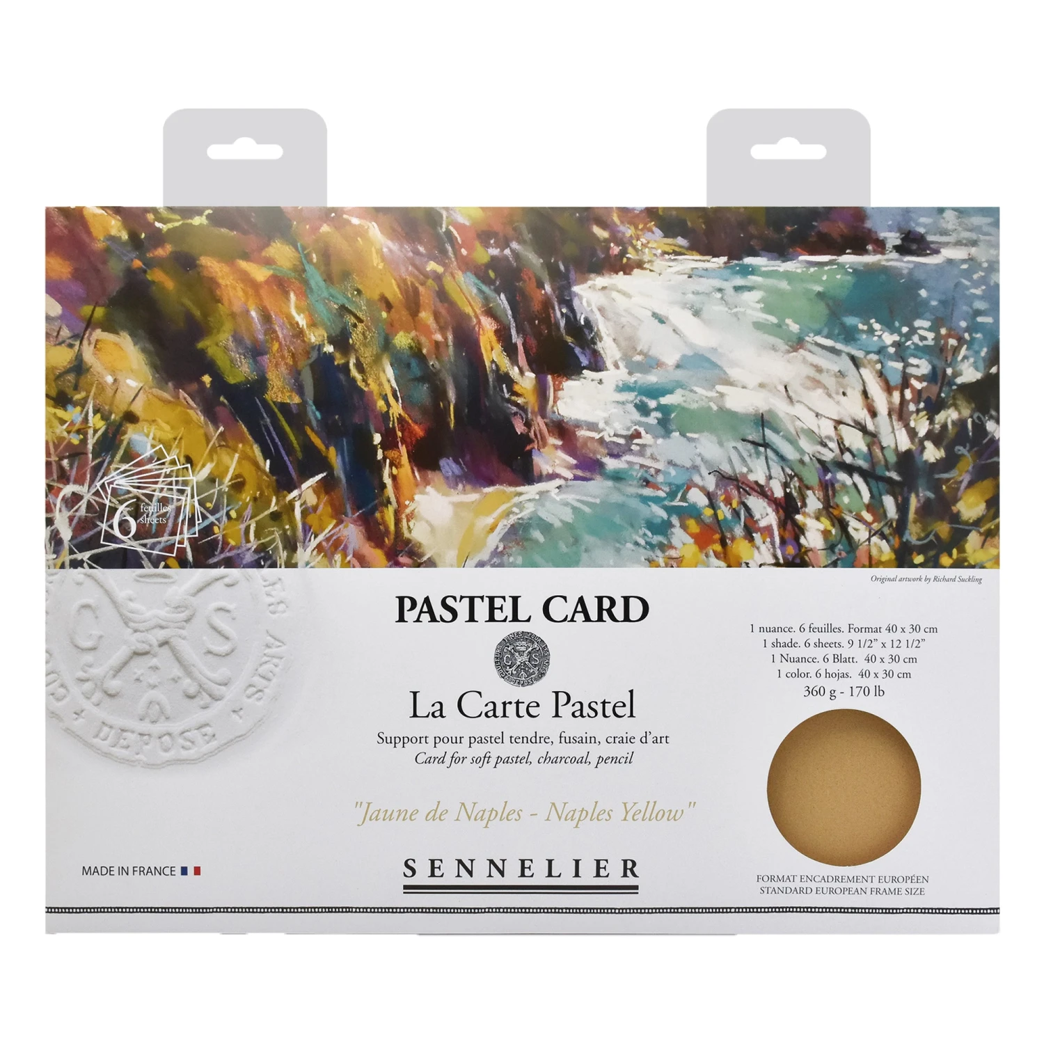 Sennelier Pastel Card - Naples Yellow - 360gsm/170lb - 6 Sheets 1 Sennelier Pastel Card - Naples Yellow - 360gsm/170lb - 6 Sheets
