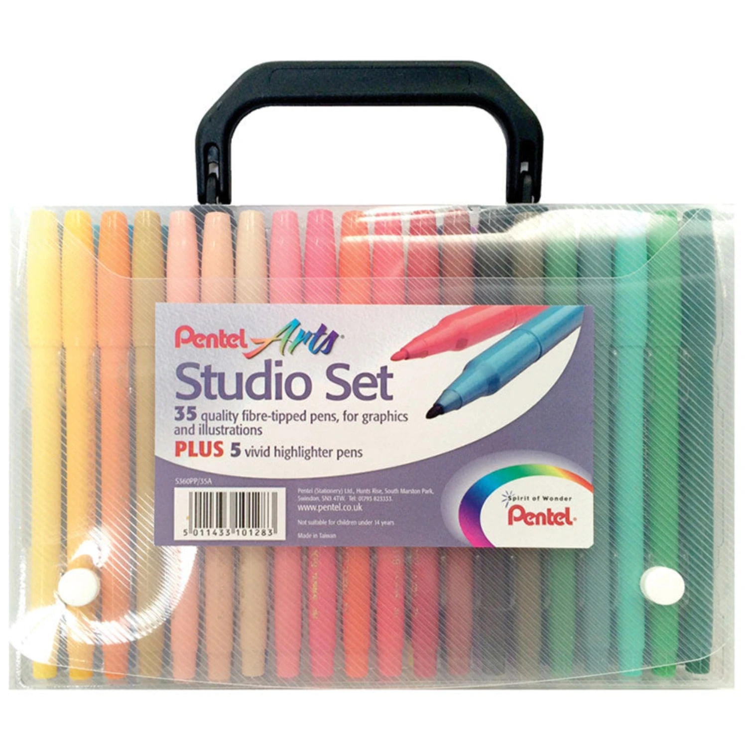 Pentel Arts STUDIO Fibre-Tipped Pens - Set Of 35 1 Pentel Arts STUDIO Fibre-Tipped Pens - Set Of 35