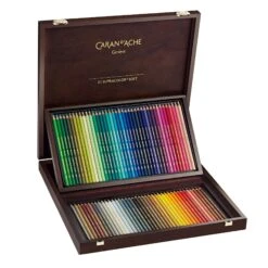 Caran D'Ache 80 Supracolor Pencils Wooden Box