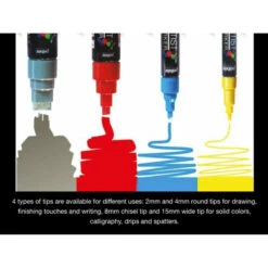 Pebeo 4Artist Set Of 5 Assorted METALLIC Colours (4mm) -Painting Supplies tips 6d17b990 d3cd 4cfd a01b 000516c00825